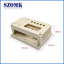 porcelana plastic din rail enclosure with  155*110*60mm plastic juntion distribution housing from szomk fabricante