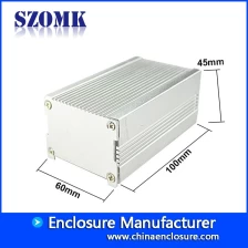 China silvery electronics diy aluminum extrusion enclosure for pcb AK-C-B61 45*60*100mm manufacturer