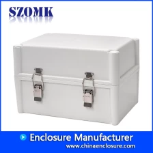 China szomk plastic waterproof enclosure for electronics pcb outdoor IP65 hinged seal waterproof equipment box 280*190*180mm AK-02-27T-JK outdoor electrical plastic junction housing manufacturer