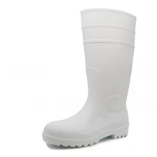 China 106-4 Anti slip waterproof steel toe mid plate white pvc safety rain boots for food industry manufacturer