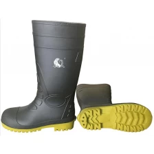 Китай 108-10 CE одобрил черные водонепроницаемые стальные ботинки дождя из ПВХ с защитой от прокола пальца ноги производителя