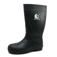 China 108-3L Black chemical resistant steel toe PVC safety rain boots manufacturer