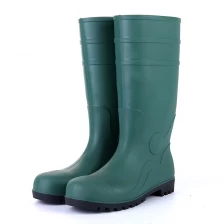 China 801GB Non-slip steel toe puncture proof green pvc safety rain boots for construction manufacturer