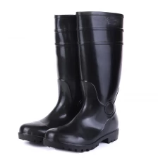 China 805 knie High Anti Silp Steel Teen Punctuure Proof Glitter PVC Safety Rain Boots fabrikant