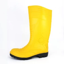 China 807YB Knee high anti slip steel toe puncture proof yellow pvc safety rain boots manufacturer
