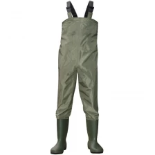 China CW001 Men polyester PVC fishing waders waterproof chest waders with pvc work boots manufacturer