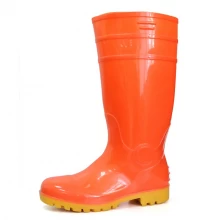 China F30RY non slip oil resistant steel toe cap pvc glitter safety rain boot manufacturer