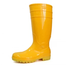 China F30YY waterproof steel toe cap oil resistant glitter pvc yellow wellington boots manufacturer