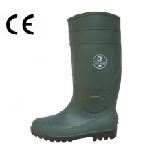 China GBS green pvc safety rain boots with steel toe and plate manufacturer