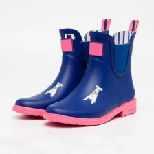 China RB-002 beautiful fashion rubber rain boots for women manufacturer