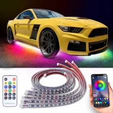 porcelana Unionlux Car Underglow Lights, 6 Pcs Bluetooth Led Strip Lights with Dream Color Chasing, APP Control 12V Underbody Lights, Waterproof Underglow Led Light Kit for Cars, Trucks, Boats fabricante
