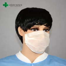 Cina 2-lapis kertas sekali pakai masker, debu kertas masker dengan elastis kabel pengait telinga, produsen masker wajah kertas terbaik pabrikan