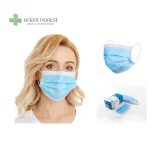 China 3 ply disposable earloop  face mask  with ISO & CE certification with OEM packing manufacturer
