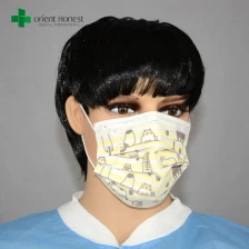 Cina 3 plys masker medis lucu, anak-anak menghadapi masker dengan pengait telinga, kustom dicetak masker bedah pabrikan