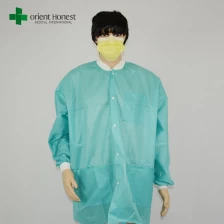 China China exporter for green SMS lab coats,three pockets disposable hospital lab coat,hot selling SMS lab coats wholesale manufacturer