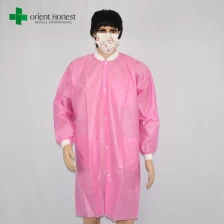 Cina Cina produsen lab pp pakai jas, satu waktu lab medis penggunaan mantel, pakai jas lab berwarna untuk rumah sakit pabrikan