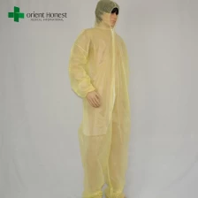 China China plant for disposable yellow coveralls, wholesales Disposable Plastic Coverall,cheap disposable plastic waterproof coveralls manufacturer
