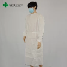 China China wolesales medical consumables PP white knitted cuffs disposable gowns manufacturer