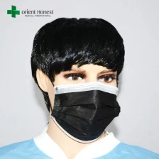 Chine exportateur chinois jetable masque chirurgical noir, isolement masque facial médical, non-tissé masque facial 17.5 * 9.5cm fabricant