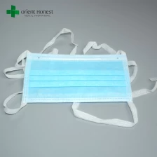 China Custom tie on surgical face masks , doctor and nurse mouth covers , breathable face mask with nose clip manufacturer