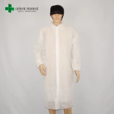 중국 FDA를 사용한 실험실 도매 업체를위한 일회용 흰색 PP 실험실 코트 제조업체