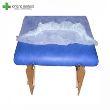 中国 非編まれた白い色のベッドカバーセットの使い捨て可能な生地は終わりの伸縮性があるベッドカバーを置きます メーカー