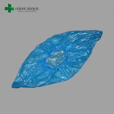 China Waterproof blue PE disposable plastic shoe cover for household and hospital manufacturer