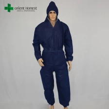 China best exporter for disposable sms coveralls,dark blue disposable coverall workwear, China manufacturer two piece SMS work overalls manufacturer