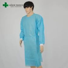 Cina polyethylene biru gaun bedah tanaman, medis PP gaun isolasi, dokter pakaian pelindung pabrikan