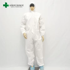 Chine blanc jetable coverall, coverall jetable avec capuche, jetable type coverall 5 non tissé fabricant