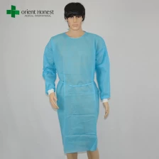 China disposable level1/2/3 isolation gowns SMS/PP+PE/PP non woven protective cloth with knit/elastic cuff fabricante