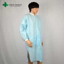 China disposable pp non-woven visit gown,China exporter disposable vistor clothing,hot sales cheap disposable PP vistor coat manufacturer