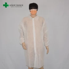 중국 일회용 방문자 코트 공장, 비 짠 일회용 흰색 코트, 일회용 흰색 실험실 코트 제조업체