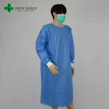 Китай экспортер одноразовые смс хирургические платье, больница хирургический халат производитель, врач и медсестра платье одноразовые производителя