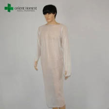 Cina esportatore per diposable CPE abito protettivo, impermeabile camici chirurgici venditore, bianchi abiti di isolamento di plastica produttore