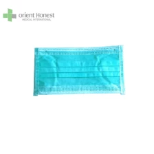 China green 3ply medical masks with inner earloop 3layers surgical masks bfe>95% manufacturer