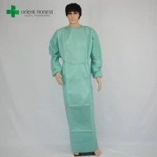 China SMS verde reforçada planta vestido cirúrgico, hospital estéril vestido operacional, a embalagem estéril reforçada vestido cirúrgico fabricante