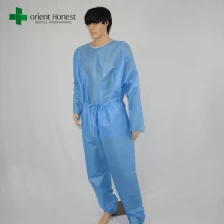 China high quality hospital two pieces disposable sms scrub suits and patient gown manufacturer