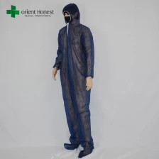 China nonwoven coverall with boots cover,non-woven protective clothing, blue protective clothing coverall manufacturer