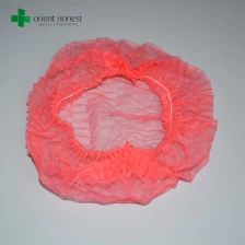 中国 赤色不織布クリップキャップ、弾性手術用スクラブキャップ、不織布手術帽工場 メーカー