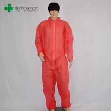 China stand collar disposable pp antistatic coveralls，China supplier anti-virus coverall，China disposable nonwoven coverall manufacturer