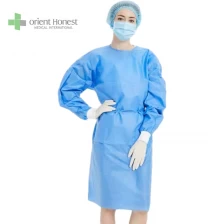 China tie on the neck and waist knitted cuffs CE certification disposable gowns manufacturer