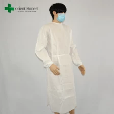 China atacado vestido branco não tecidos descartáveis, tamanho padrão enfermeira descartável vestido, PP não tecidos vestidos descartáveis fabricante
