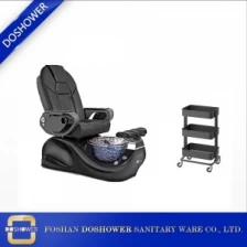 중국 Doshower 스파 페디큐어 의자 살롱 장비를 가진 고급 블랙 세트 자동 채우기 의자 공급 업체의 가구 제조업체