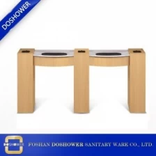 China Double Nail table with UV gel nail hold with manicure table manufacturer for nail salon furniture manufacturer