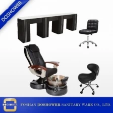 China Nail Furniture Supply Nail Bar Manicure Table Pedicure Chair Package China DS-L4004B SET manufacturer