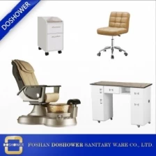 China Pedicure spa station furniture manufacturer China with luxury pedicure chair for manicure table and chair manufacturer