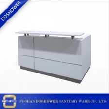 China Salon Center Equipment Hersteller in China mit Rezeption Schreibtisch Modern White für Glasempfangstift Hersteller