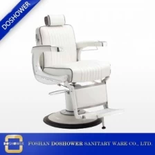 China White Elegance Barber Chair With  Hydraulic Pump Base Beauty Salon Equipment manufacturer