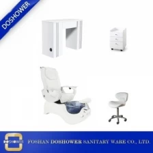 Chine Pied de luxe blanc pied chaise de pédicure ongles spa table de manucure fixé salon de beauté fourniture de meubles DS-S15B SET fabricant